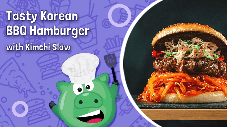 Tasty Korean BBQ Hamburger with Kimchi Slaw