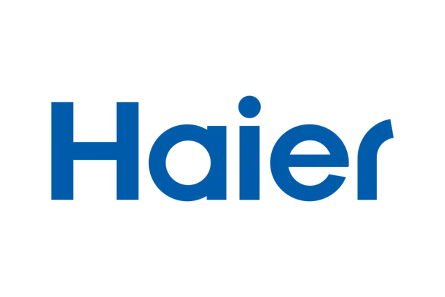 The logo for the company Haier.