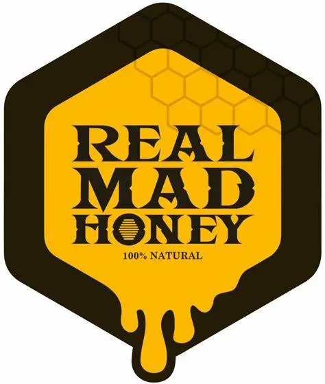 The logo for the company Real Mad Honey.