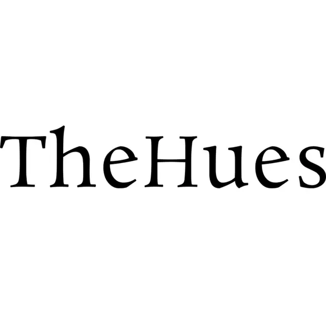 The logo for the company TheHues.