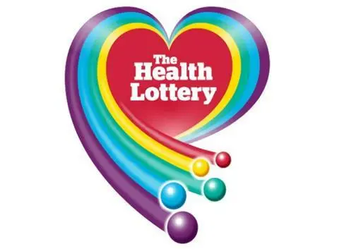 The logo for the company The Health Lottery.