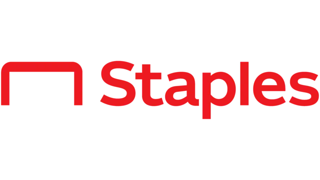 The logo for the company Staples.