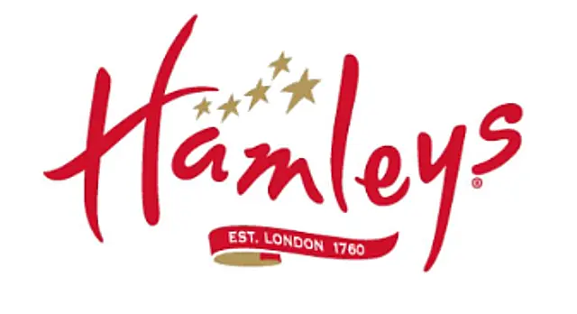 The logo for the company Hamleys.