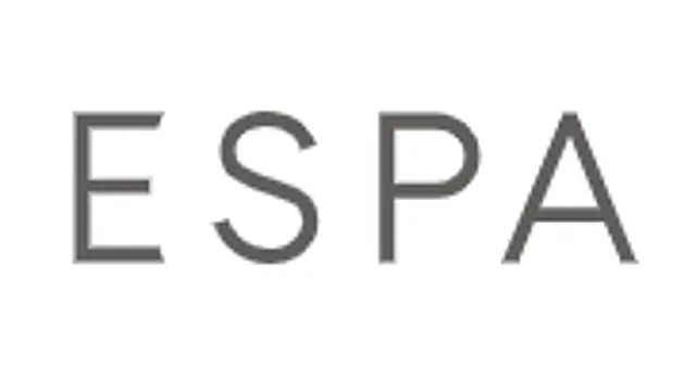 The logo for the company ESPA.