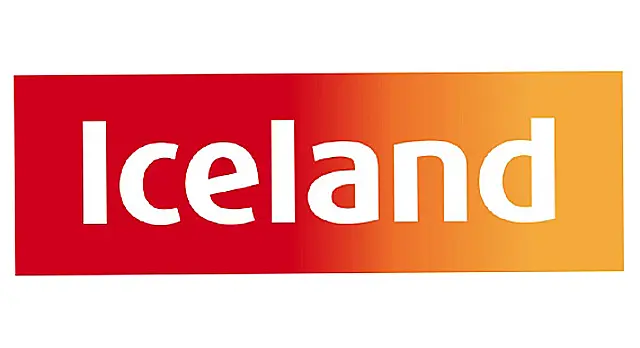 The logo for the company Iceland.