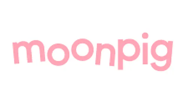 The logo for the company Moonpig UK.