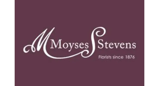 The logo for the company Moyses Stevens Flowers.