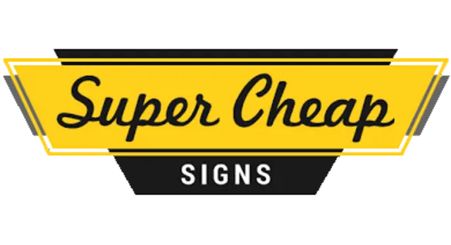 The logo for the company Super Cheap Signs.