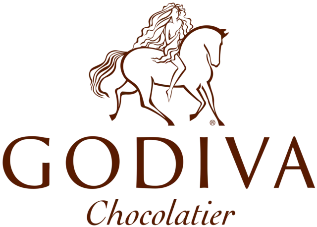 The logo for the company Godiva.