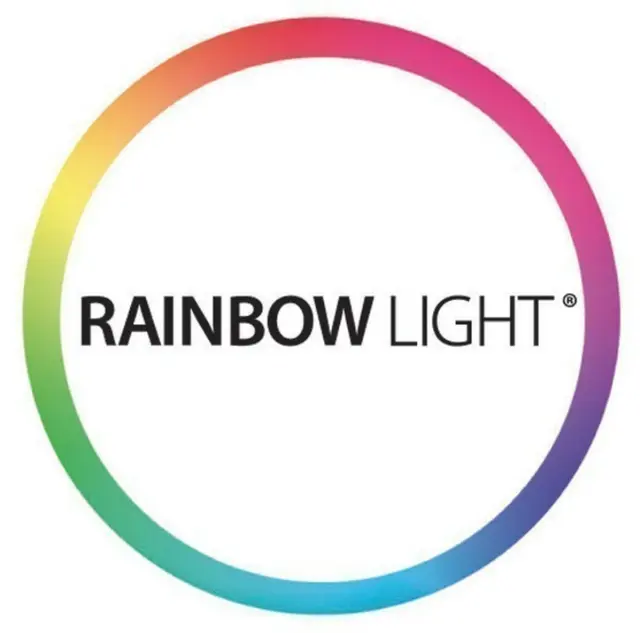 The logo for the company Rainbow Light.