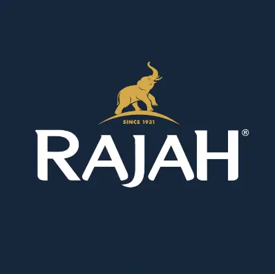 The logo for the company Rajah Spices.